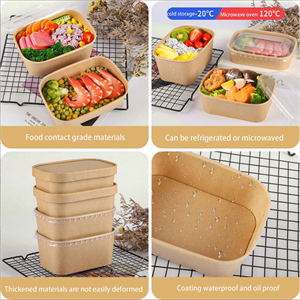 Disposable lunch kraft paper square packaging box