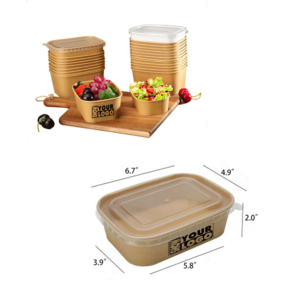 Disposable lunch kraft paper square packaging box