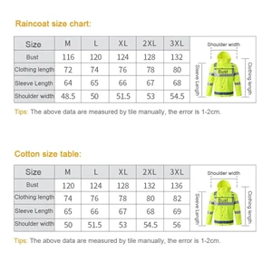 Safety Raincoat With Down Waterproof Reflective