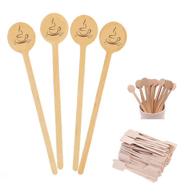 Custom Logo Wooden Disposable Stirring Rod Coffee Mixing