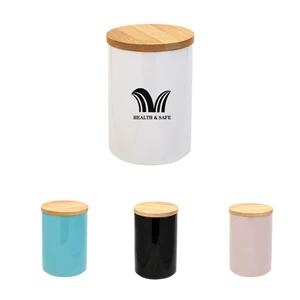 Ceramic Storage Jars With Bamboo Lids