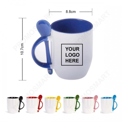 11 Oz. Ceramic Mug With Spoon