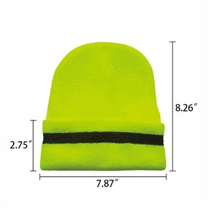 Knitted Beanie with Safety Reflective Stripe