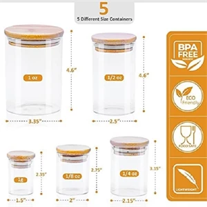 Glass Storage Jar With Decorative Airtight Bamboo Lid