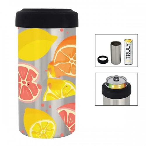 12 Oz. Full Color Slim Stainless Steel Insulated Can Holder