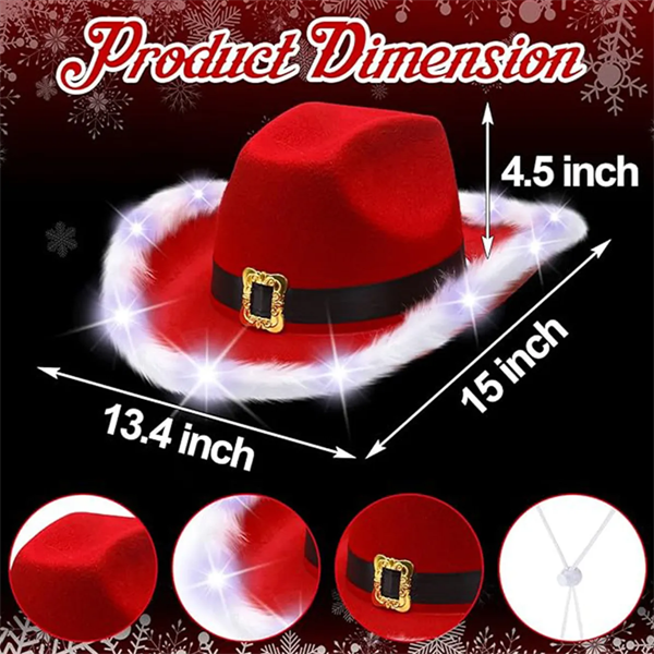 Christmas Lighted Cowboy Hat