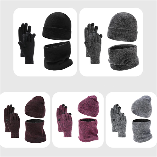 Beanie Hat Scarf and Gloves Set