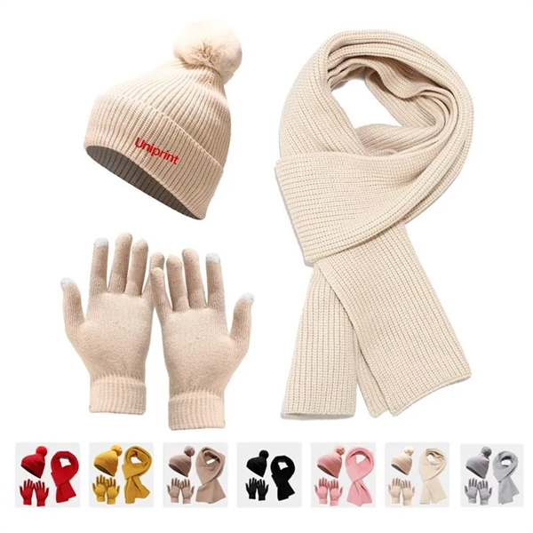 Beanie Hat Scarf Gloves Set