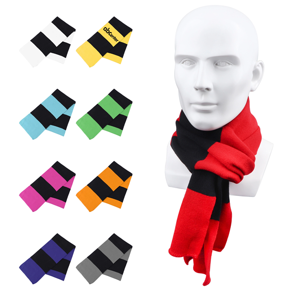 Rugby Striped Knit Scarf