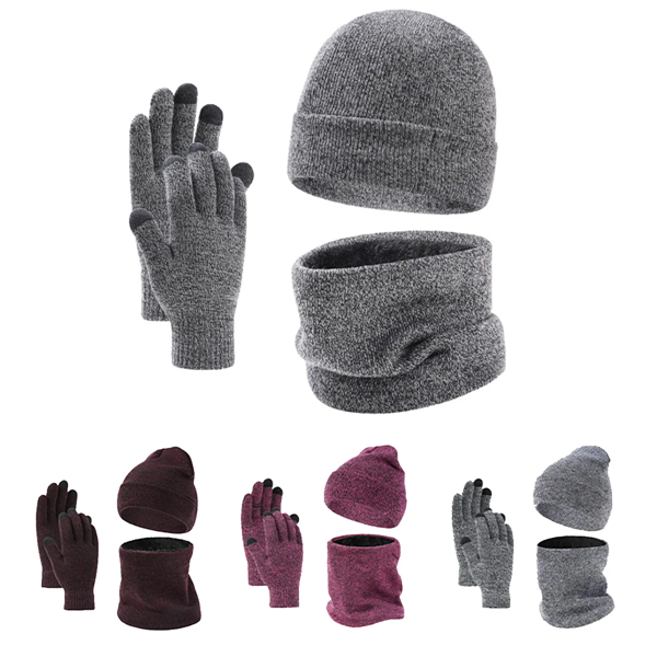 Beanie Hat Scarf and Gloves Set