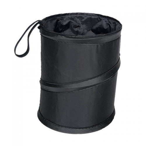 Black car trash can