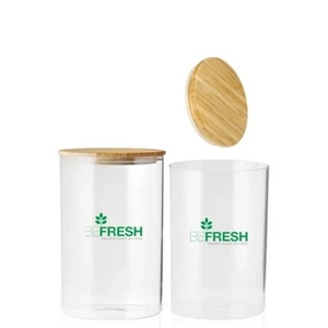 37 oz. Store N Go Glass Storage Jars with Bamboo Lids