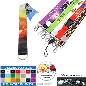 Custom 3/4" Polyester Lanyard - Full Color