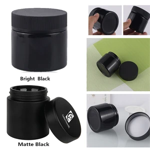 3OZ UV Child Proof Matte or Bright Black Glass Jar