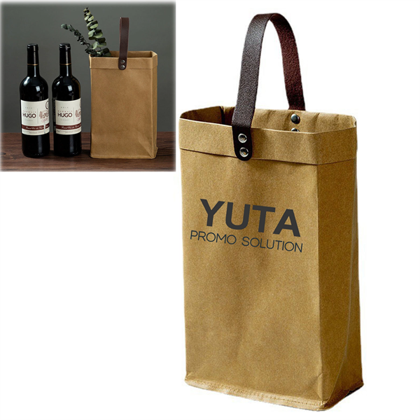 1-Bottle Wine Bag With Leather Handle