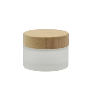 100ml Frosted Cosmetic Jar with Bamboo Child Resistant Lid