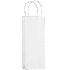 1-Bottle White Kraft Wine Tote Bag