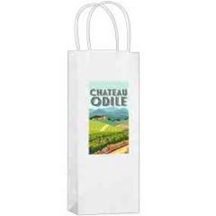 1-Bottle White Kraft Wine Tote Bag