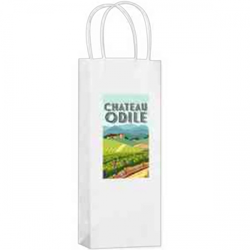 1-Bottle White Kraft Wine Tote Bag