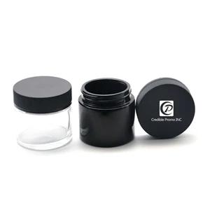 3OZ UV Child Proof Matte or Bright Black Glass Jar