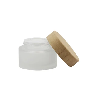 100ml Frosted Cosmetic Jar with Bamboo Child Resistant Lid