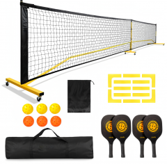 Pickleball net set with racket storage bag